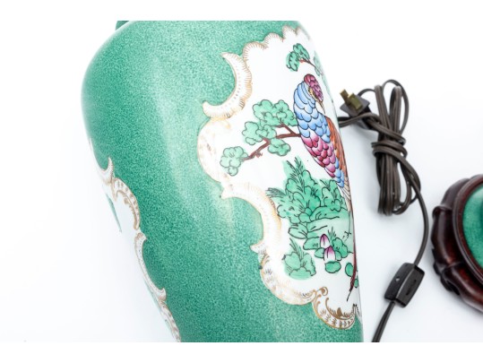 Famille Verte Pheasant Table Lamps