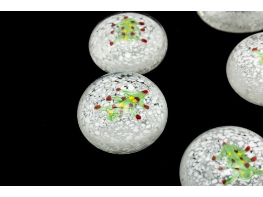 Vintage Art Glass Seasonal Paperweights 