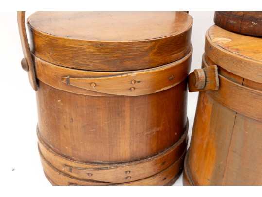Set Of Antique Wood Firkins