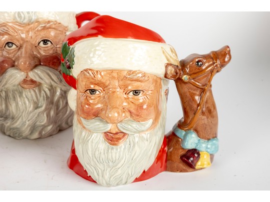 Four Vintage Royal Doulton Santa Claus Porcelain Toby Mugs