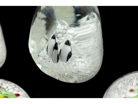 Vintage Art Glass Seasonal Paperweights 