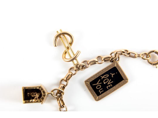 14K Gold Charm Bracelet 