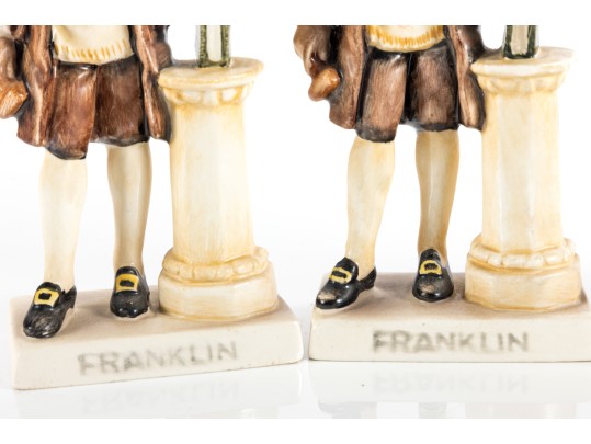 Masonic Statesmen 1957 George Washington & Ben Franklin Figurines 