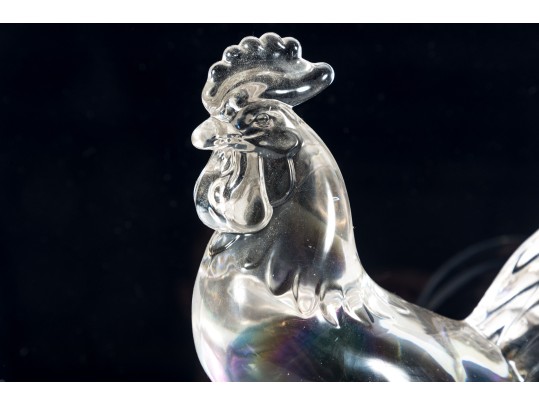 Vintage Paden City Glass Company Crystal Rooster
