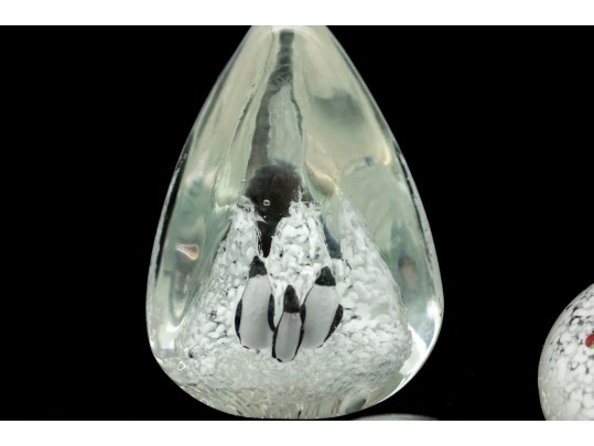 Vintage Art Glass Seasonal Paperweights 