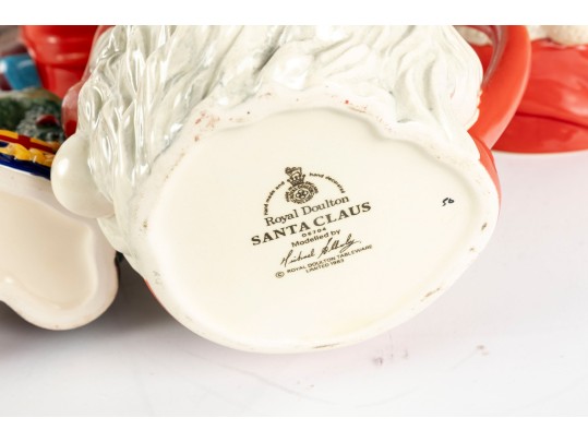 Four Vintage Royal Doulton Santa Claus Porcelain Toby Mugs