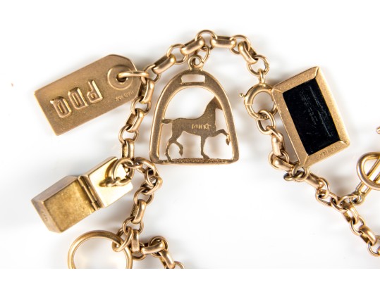 14K Gold Charm Bracelet 