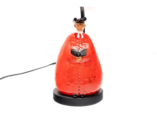 Mid-Century Modern Abbot Monk Ceramic Lamp, 1950's Italy