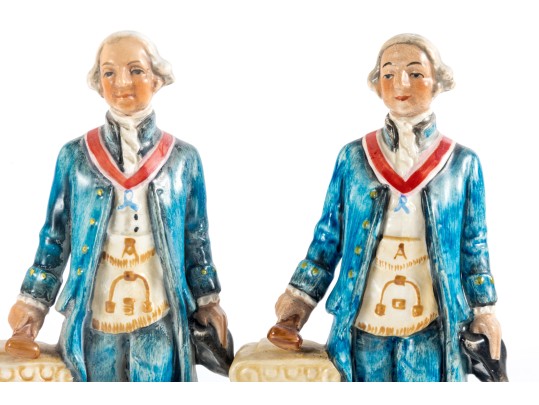 Masonic Statesmen 1957 George Washington & Ben Franklin Figurines 