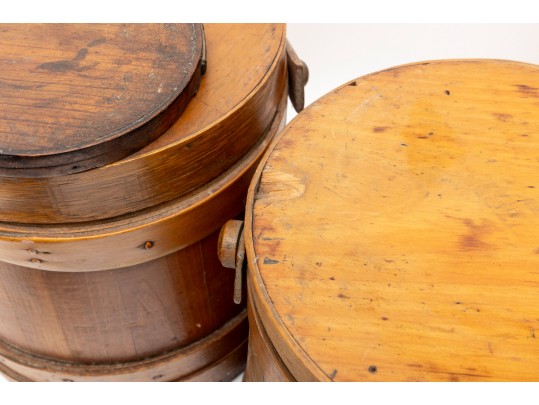 Set Of Antique Wood Firkins