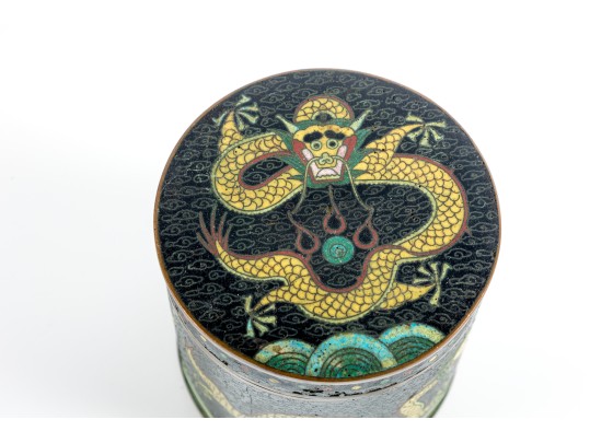 Chinese Famille Noire Cloisonné Tea Caddies