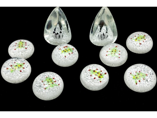 Vintage Art Glass Seasonal Paperweights 