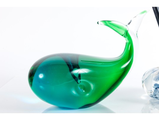 Oggetti Art Glass Whale & Joe Rice Art Glass Pen Holder