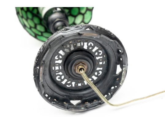 Tiffany Style Green Art Glass Lamp