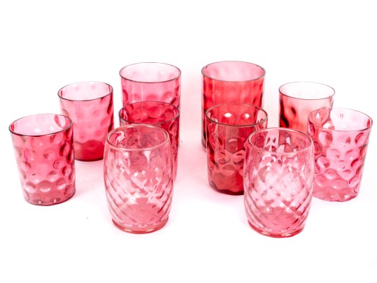Cranberry Depression Glass Tumblers
