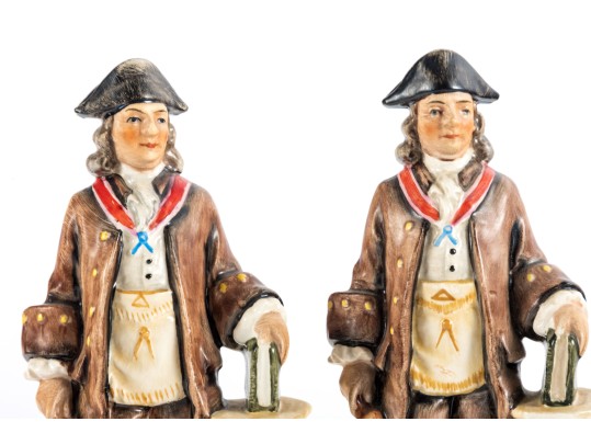Masonic Statesmen 1957 George Washington & Ben Franklin Figurines 