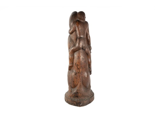 Antique Wood-Carved Horse Rider Totem