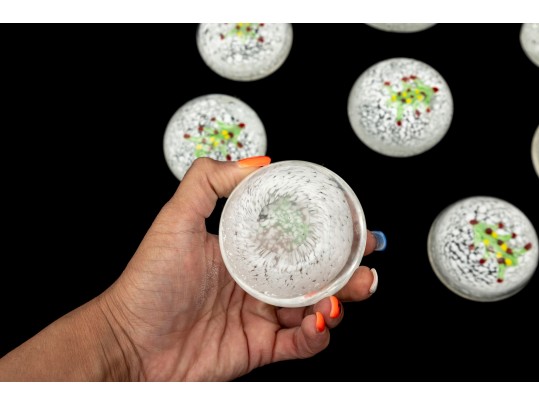 Vintage Art Glass Seasonal Paperweights 