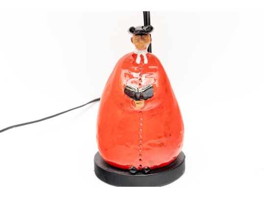 Mid-Century Modern Abbot Monk Ceramic Lamp, 1950's Italy