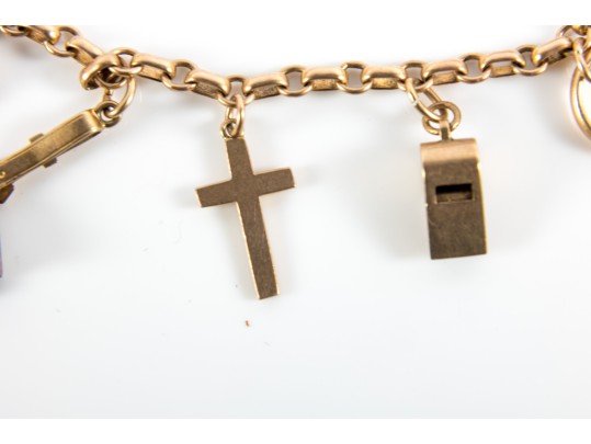 14K Gold Charm Bracelet 