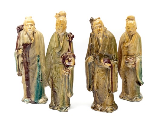 Vintage Chinese Glazed Mudmen Figurines