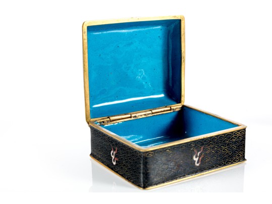 Chinese Famille Noire Cloisonné Tea Caddies