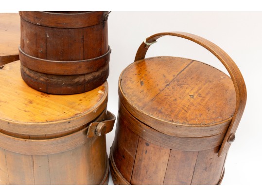 Set Of Antique Wood Firkins