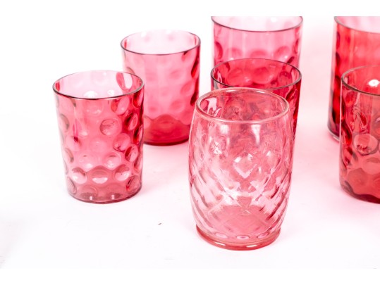 Cranberry Depression Glass Tumblers
