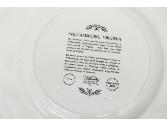 Williamsburg Virginia By Wedgwood - Trio Of Vintage Historical Dinner Plates
