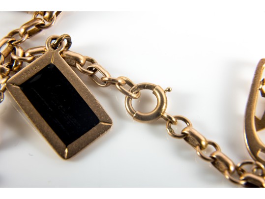 14K Gold Charm Bracelet 