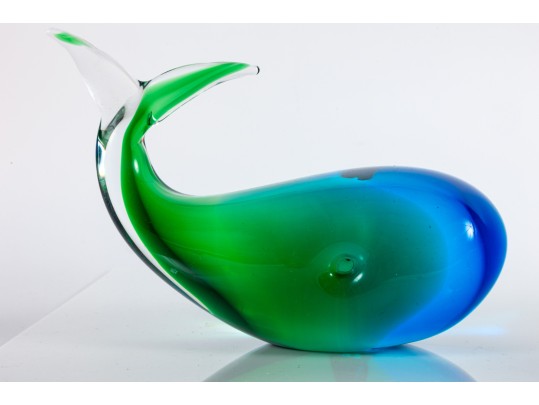 Oggetti Art Glass Whale & Joe Rice Art Glass Pen Holder