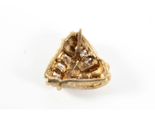 14k Yellow Gold Diamond Knot Stud Earrings