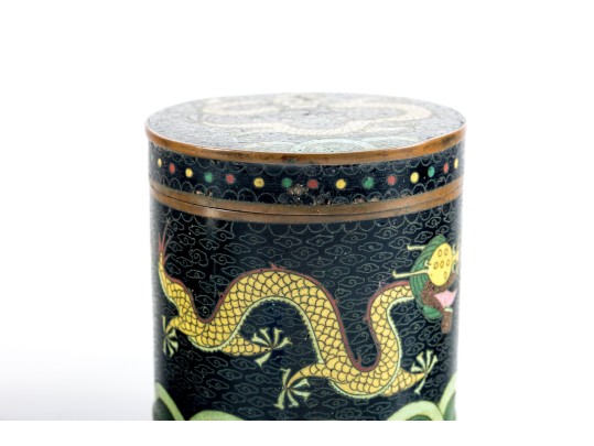 Chinese Famille Noire Cloisonné Tea Caddies