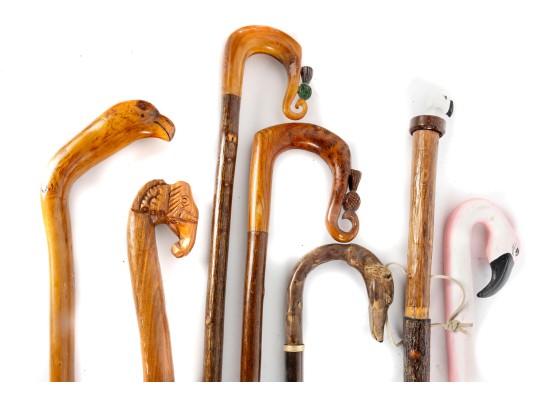 Collection Of Seven Vintage Woodcraft Canes