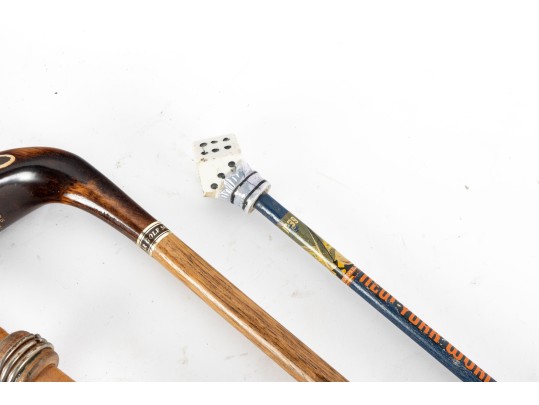 Collection Of Six Vintage Americana Wood Canes