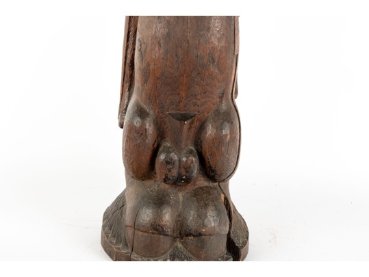 Antique Wood-Carved Horse Rider Totem