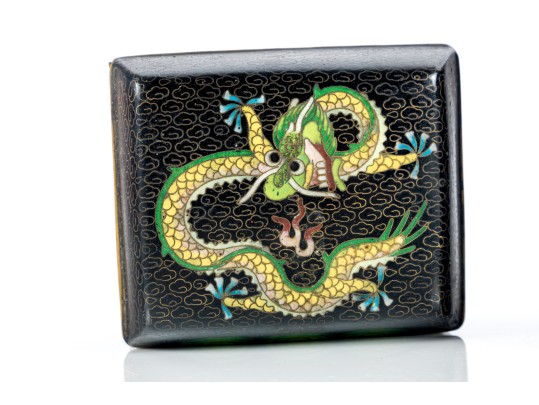Chinese Famille Noire Cloisonné Tea Caddies