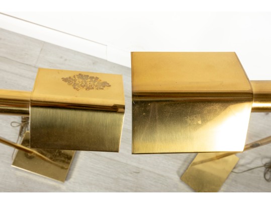 Mid Century Koch & Lowy Brass Reading Floor Lamps