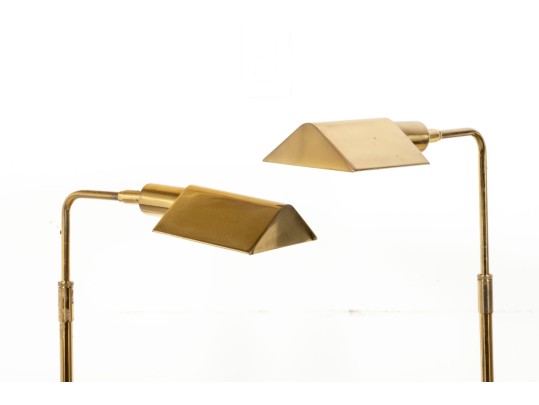 Mid Century Koch & Lowy Brass Reading Floor Lamps
