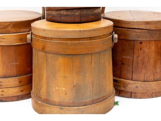 Set Of Antique Wood Firkins