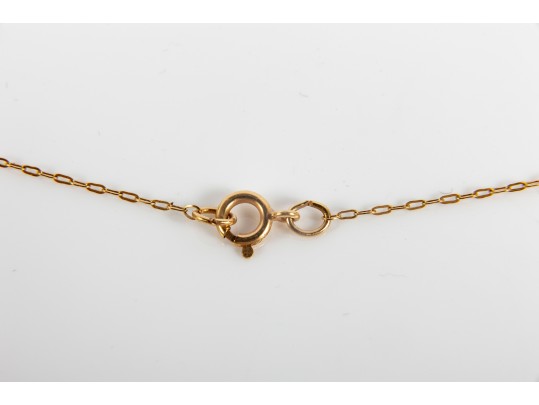 14k Yellow Gold Carved Cameo Guardian Angel Pendant Necklace