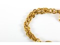 10K Yellow Gold & Pink Moissanite Stone Chain Bracelet 