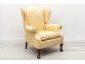 Chinese Medallion Upholstered Wingback Chair