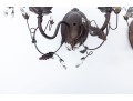 Contemporary Distressed Stamped Metal & Crystal Sconces