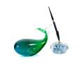Oggetti Art Glass Whale & Joe Rice Art Glass Pen Holder