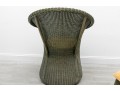 Olive Green Rattan Tub Chair & Ottoman