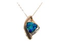 10K Yellow Gold Opal & Moissanite Pendant