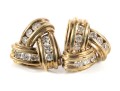 14k Yellow Gold Diamond Knot Stud Earrings