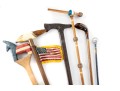 Collection Of Six Vintage Americana Wood Canes