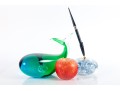 Oggetti Art Glass Whale & Joe Rice Art Glass Pen Holder